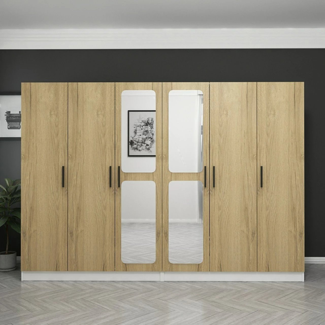 Dollap për rroba, ngjyrë arre, Skye Decor, Kale - 3874