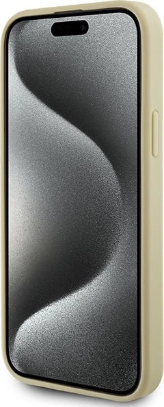 Mbështjellës Guess 4G Strass Metal Logo për iPhone 15, Gold Mbështjellës Guess 4G Strass Metal Logo për iPhone 15, Gold