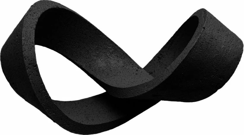 Dekor nyje 'Lacing', polirezine e zezë, 30x17x17cm