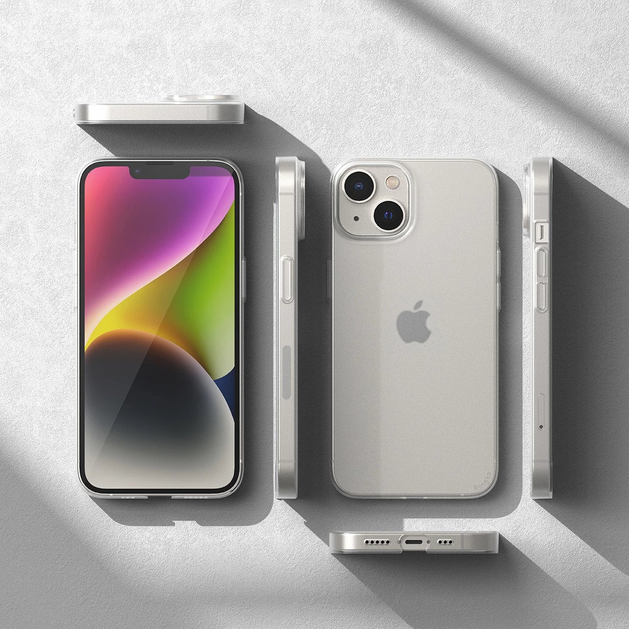 Mbështjellës Ringke Slim për iPhone 14 Plus, ultra i hollë, gjysmë-transparent