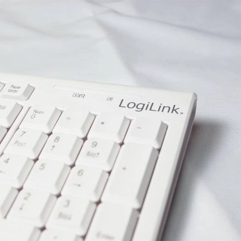 Set maus dhe tastierë wireless LogiLink, full-size, 2.4GHz, USB, bardhë