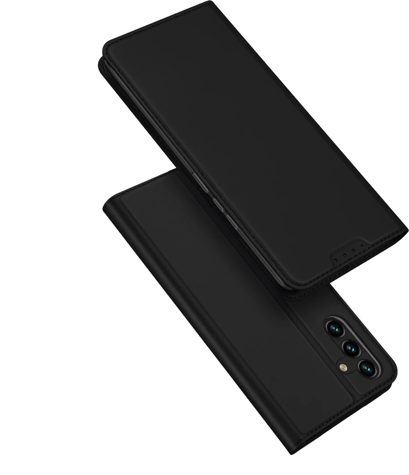 Mbështjellës Dux Ducis Skin Pro për Samsung Galaxy A14 4G/5G, me kapak, xhep për kartela, funksion standi, i zi
