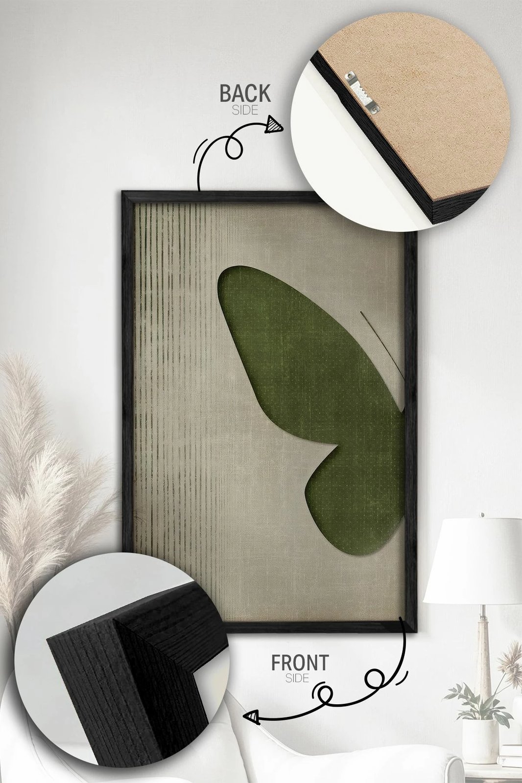 Pikturë dekorative me kornizë (2 copë), Wallity, Ersy2Lımodel20-Sıyah