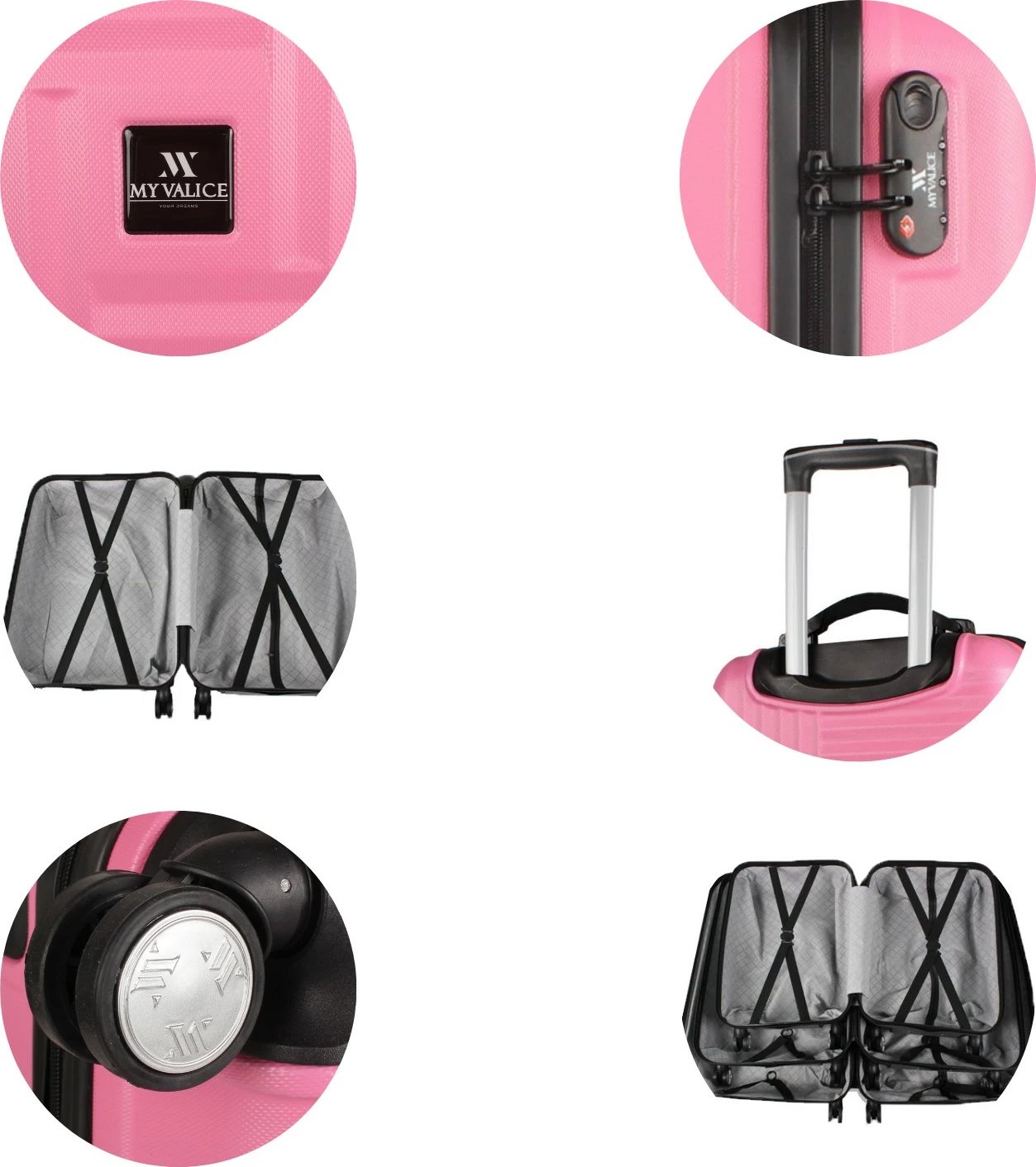 Set valixhesh (2 copë), ngjyrë rozë, Zoozie Bags, 8340