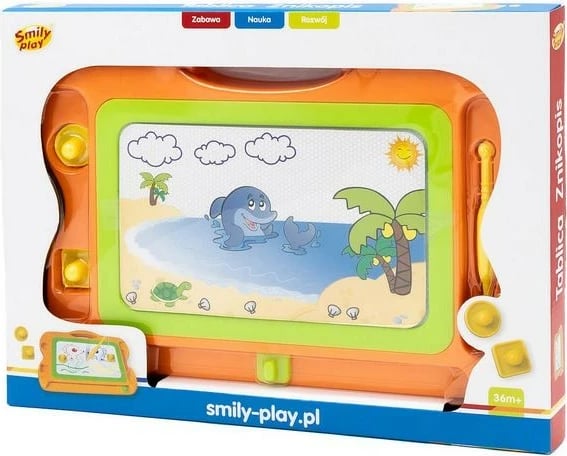 Tabllo magnetike për vizatim Smily Play SP82963, me laps magnetik dhe stampila, portokalli