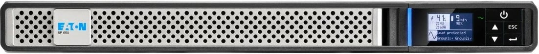 UPS rack 1U, Eaton 5P650IRNG2, 650VA 520W, valë sinusoide e pastër, 4x C13 hyrje C14, me kartë rrjeti, zi/argjend