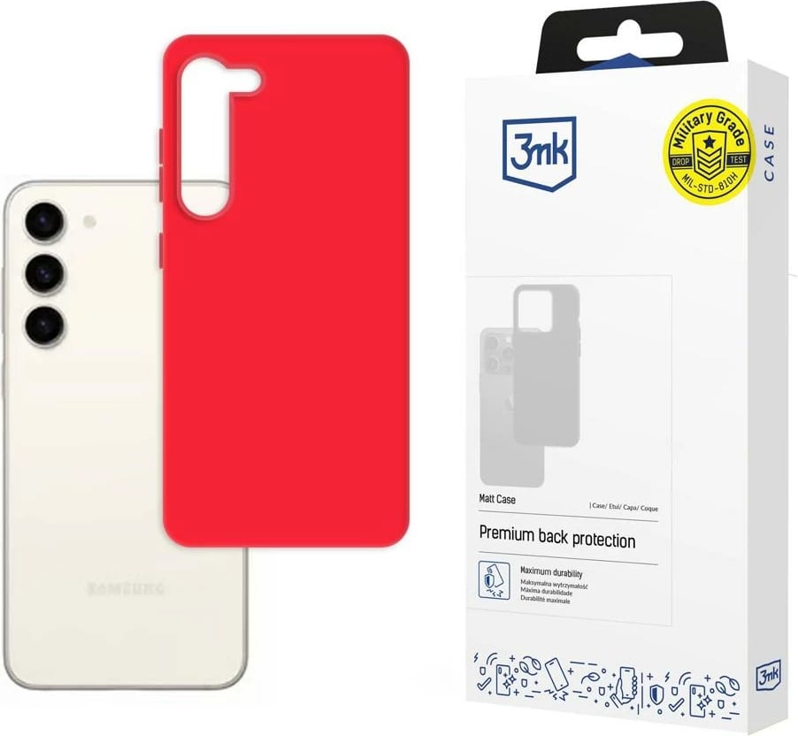 Mbështjellës 3mk Matt Case për Samsung Galaxy S23 Plus, TPU, i kuq mat (strawberry)