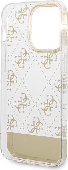 Mbështjellës Guess 4G Pattern Script për iPhone 14 Pro Max 6.7", Gold