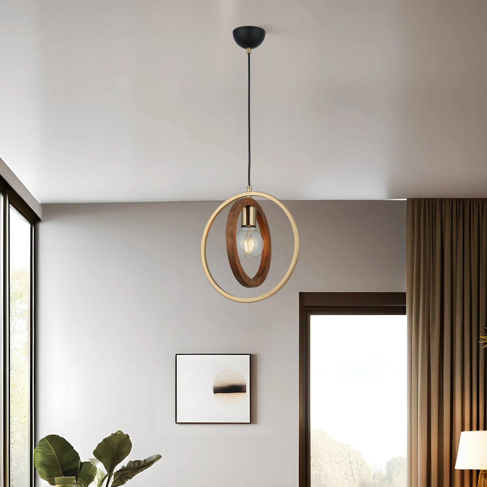 Llambë tavani Opviq, Feno - 52-01, metal dhe dru, ngjyrë antike