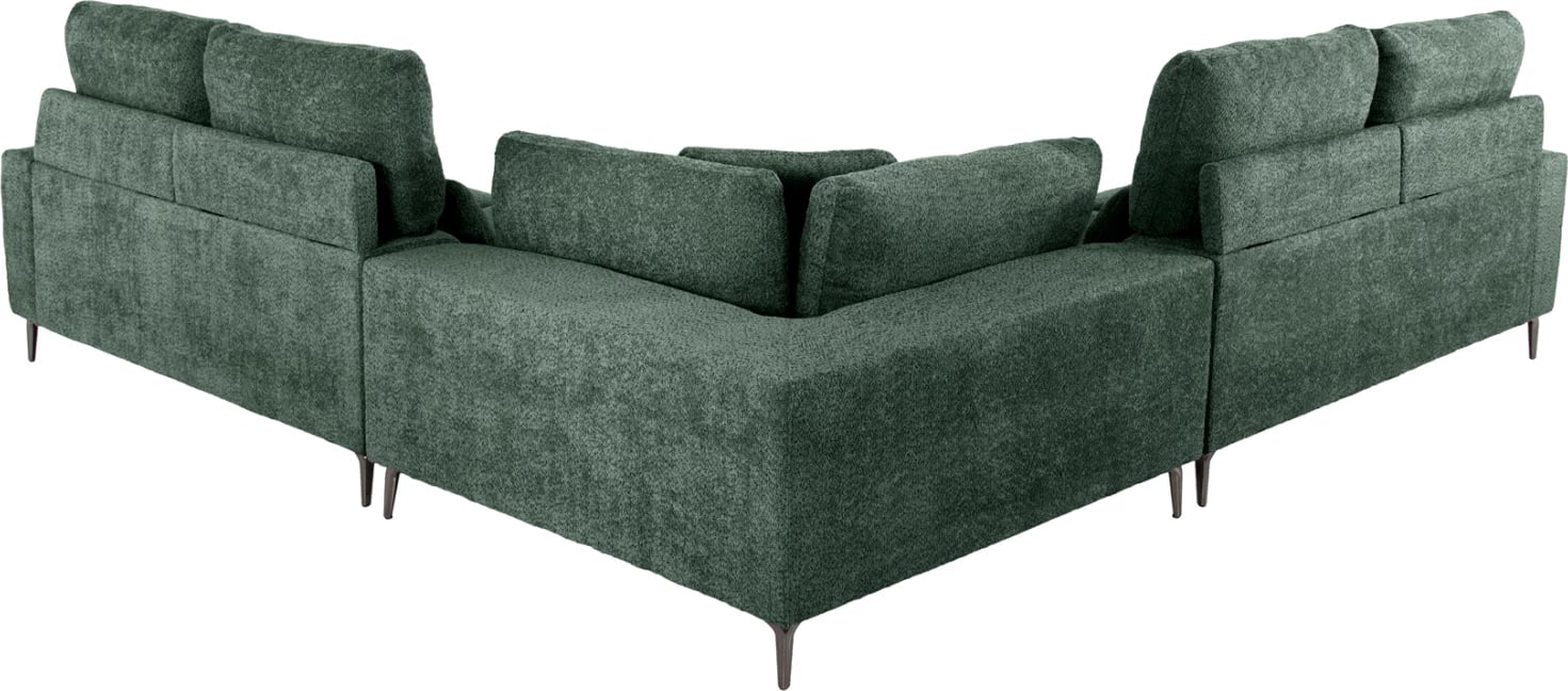 Kënd divani SYMMET FH3269.05, pëlhurë jeshile, këmbë antracit me shkëlqim, 314x236x90-102H cm