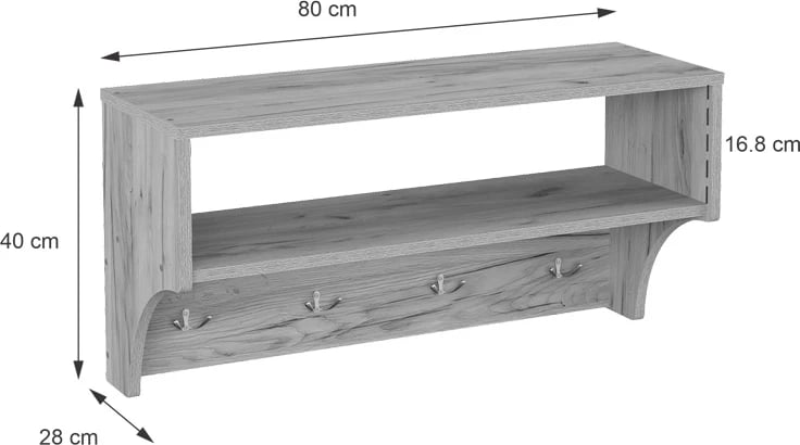 Varëse palltosh me rafte Crosta, ngjyrë lisi, 80x28x40cm