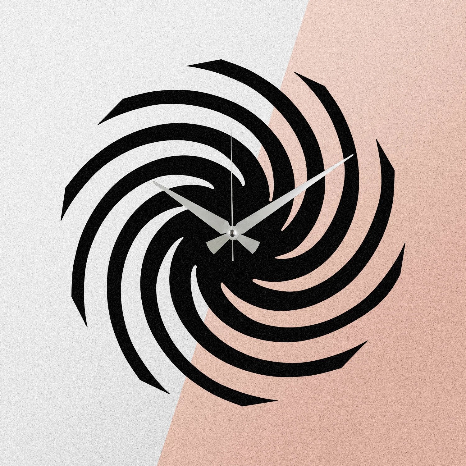 Orë muri dekorative prej metali, Wallity Enzoclock - S023, e zezë, 48x48cm