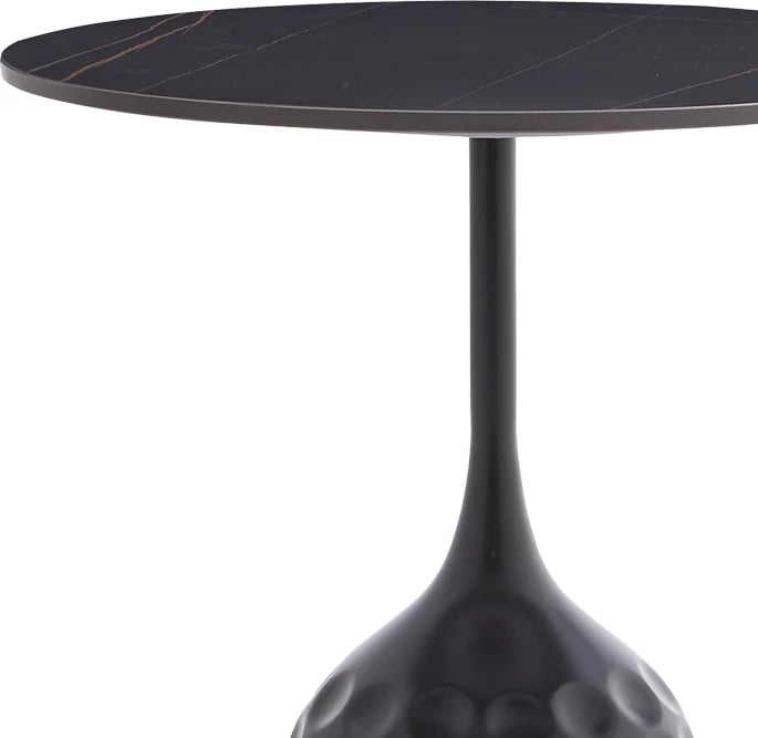 Tavolinë kafeje Kousien Inart, gur i sinterizuar, ngjyrë e zezë, D50x60cm