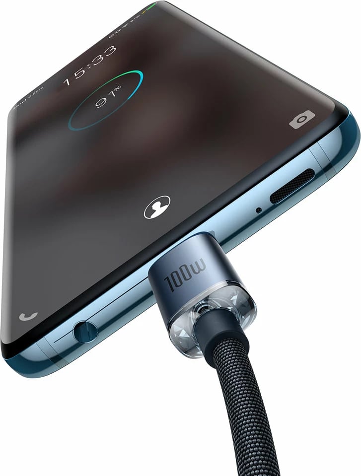 Kabllo USB-C në USB-C Baseus CAJY000601, 1.2m, 100W, e zezë
