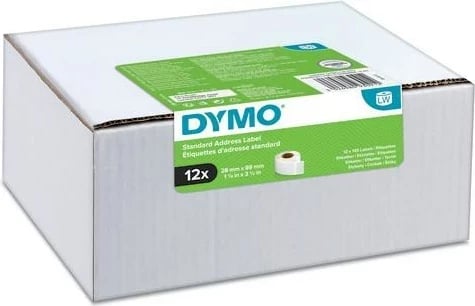 Etiketa vetëngjitëse DYMO LW ValuePack, 28 x 89 mm, 12 rrotulla, Bardhë