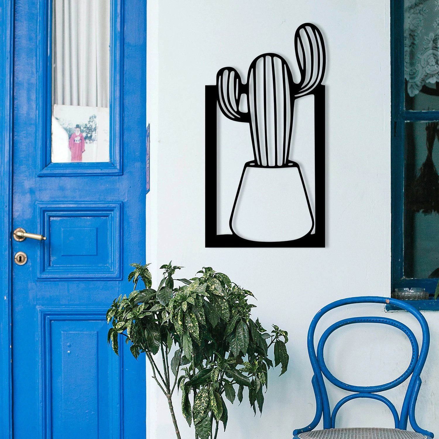 Aksesor dekorativ metalik për mur, Wallity, Mülhem, ngjyrë e zezë, 27x50cm