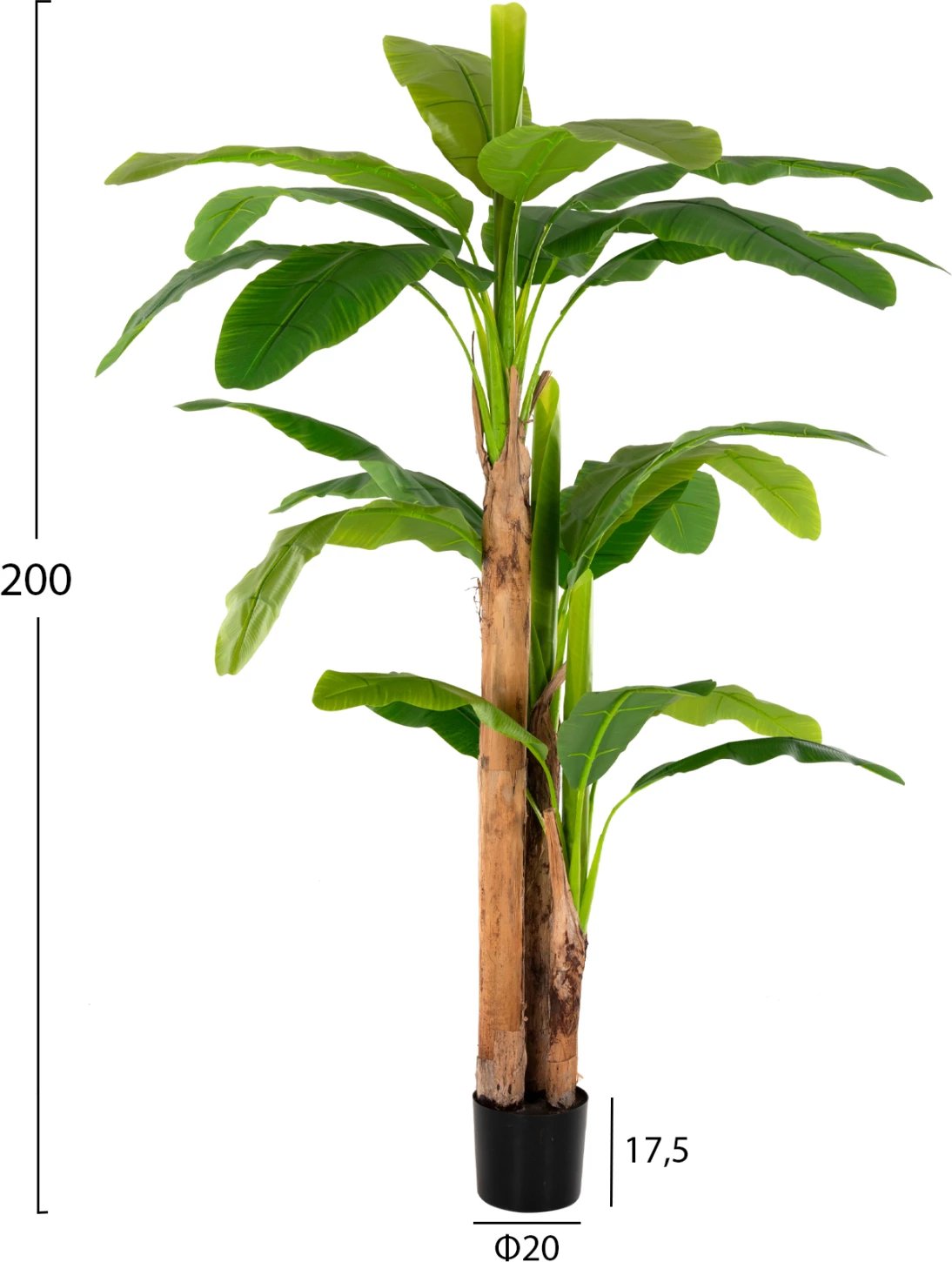 Bimë sintetike dekorative, pemë banane, FH7978, 200H cm