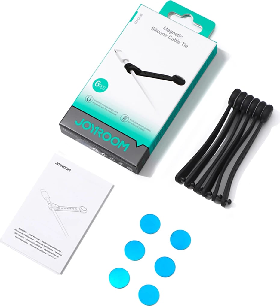 Set rripa magnetikë për kabllo Joyroom JR-ZS422, 6 copë, e zezë