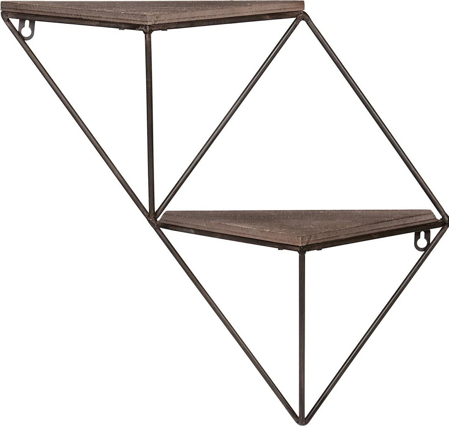 Raft dekorativ prej druri për mur, ngjyrë arre dhe e zezë, Hanah Home, Wr045