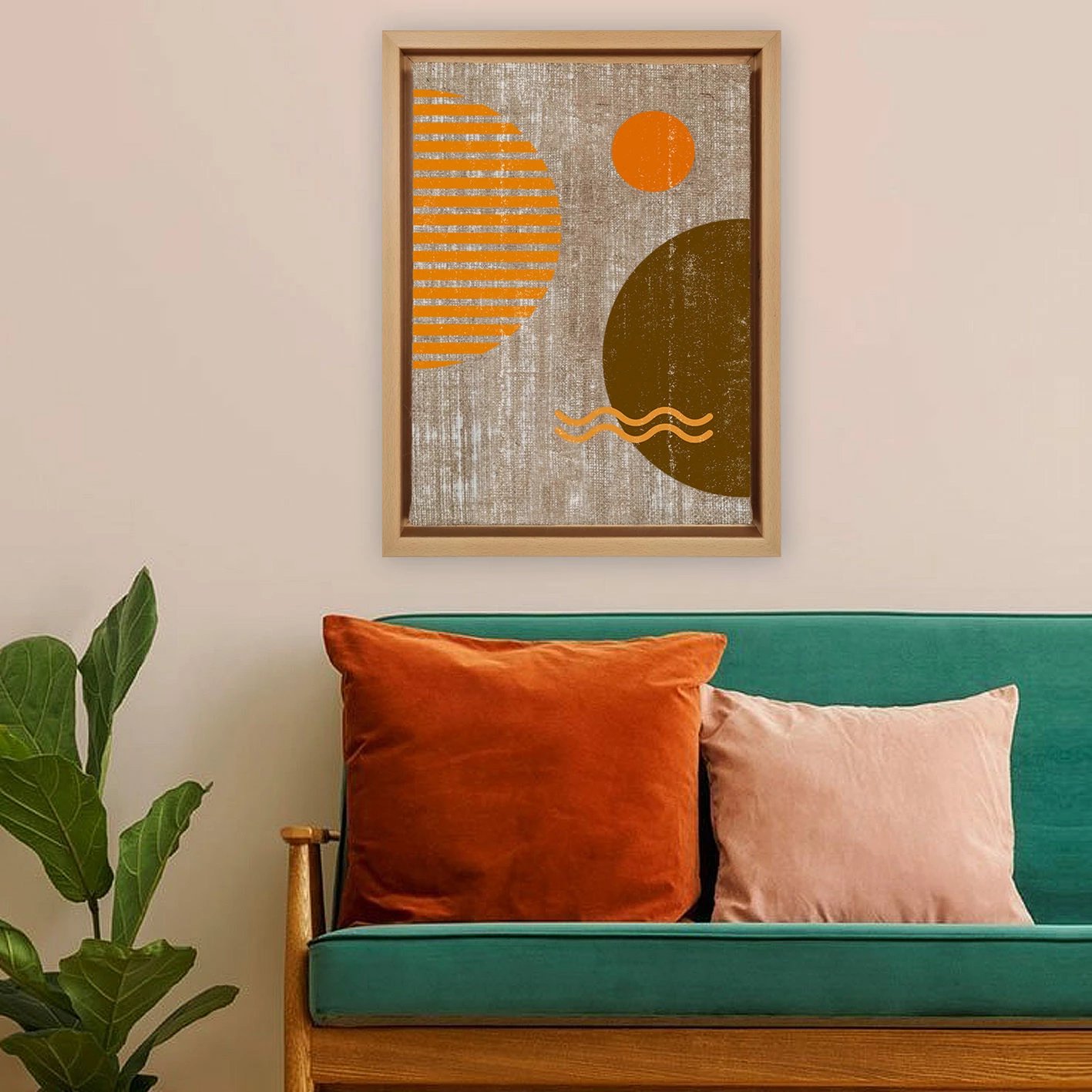 Pikturë dekorative në kanavacë, shumëngjyrëshe, kornizë druri, 36x46cm, Wallity LNJ81802311123