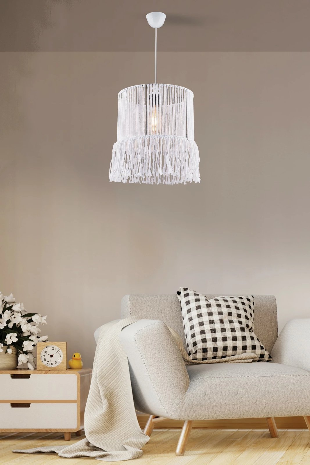 Llambë tavani Opviq, Ness Macrame, e bardhë