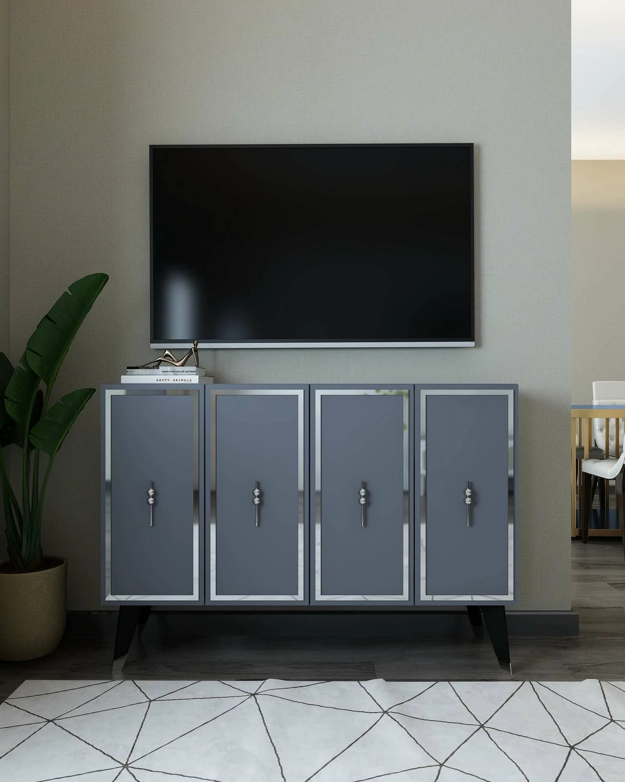 Konsol Skye Decor, anthracite, argjend, 8172KM-32