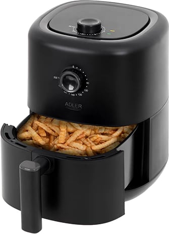 Fritezë me ajër, Adler AD 6310, 3 L, 80–200°C, timer 30 min, e zezë