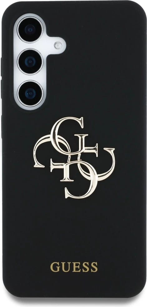 Mbështjellës Guess Silicone Big 4G Logo Bottom Script për Samsung Galaxy S25, i zi