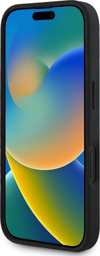 Mbështjellës Guess Grained Big 4G Logo Small Classic Logo për iPhone 16, e zezë Mbështjellës Guess Grained Big 4G Logo Small Classic Logo për iPhone 16, e zezë