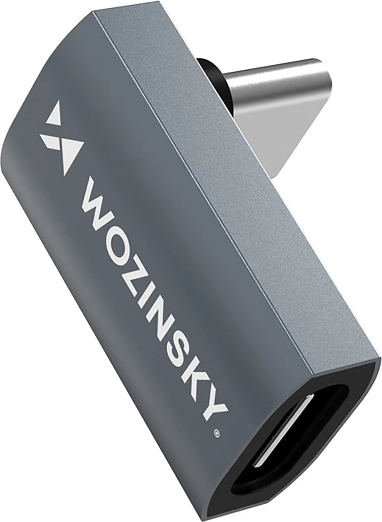 Adapter i kënduar USB-C në USB-C, Wozinsky WPKF-01, Thunderbolt 4 40Gb/s, PD 240W, 8K 60Hz, OTG, gri