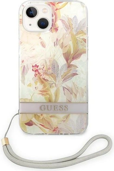 Mbështjellës Guess GUOHCP14MHFLSU për iPhone 14 Plus 6.7", Flower Strap, vjollcë Mbështjellës Guess GUOHCP14MHFLSU për iPhone 14 Plus 6.7", Flower Strap, vjollcë