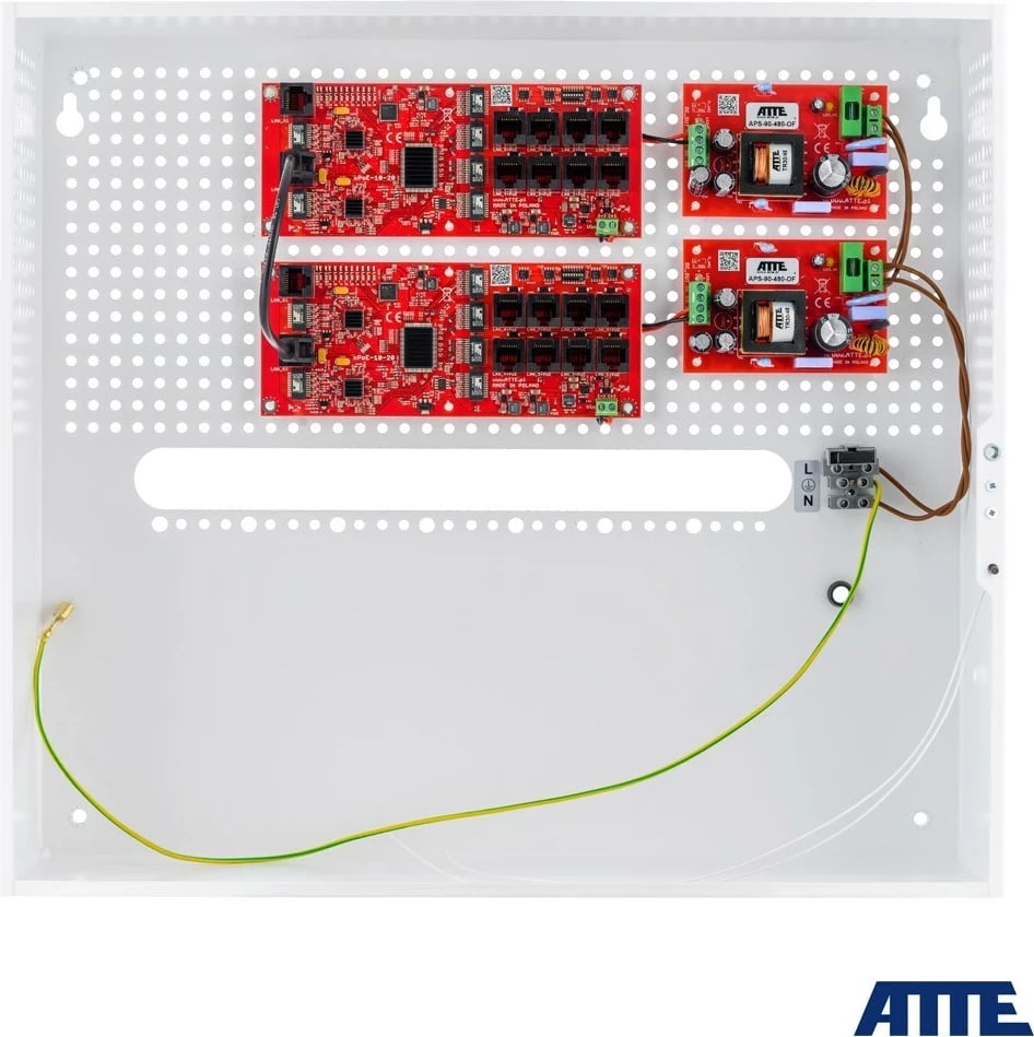 Switch PoE Atte IP-16-20-H, për 16 kamera IP