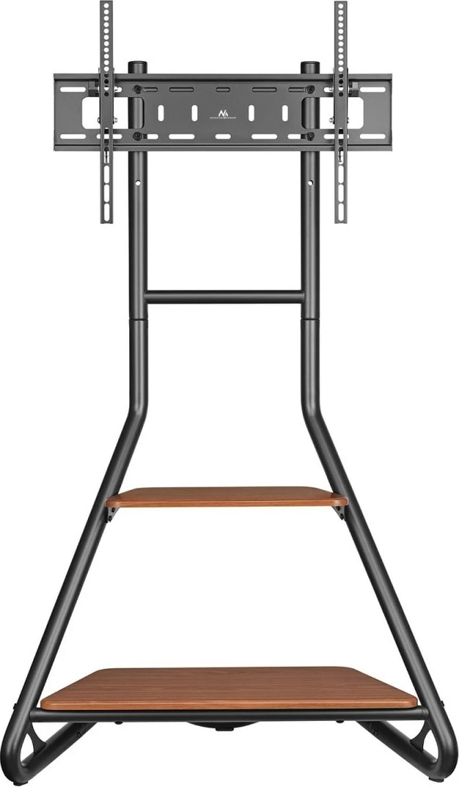 Mbajtës këndi për TV Maclean MC-455, me rafte druri, 37-75", i zi/kafe