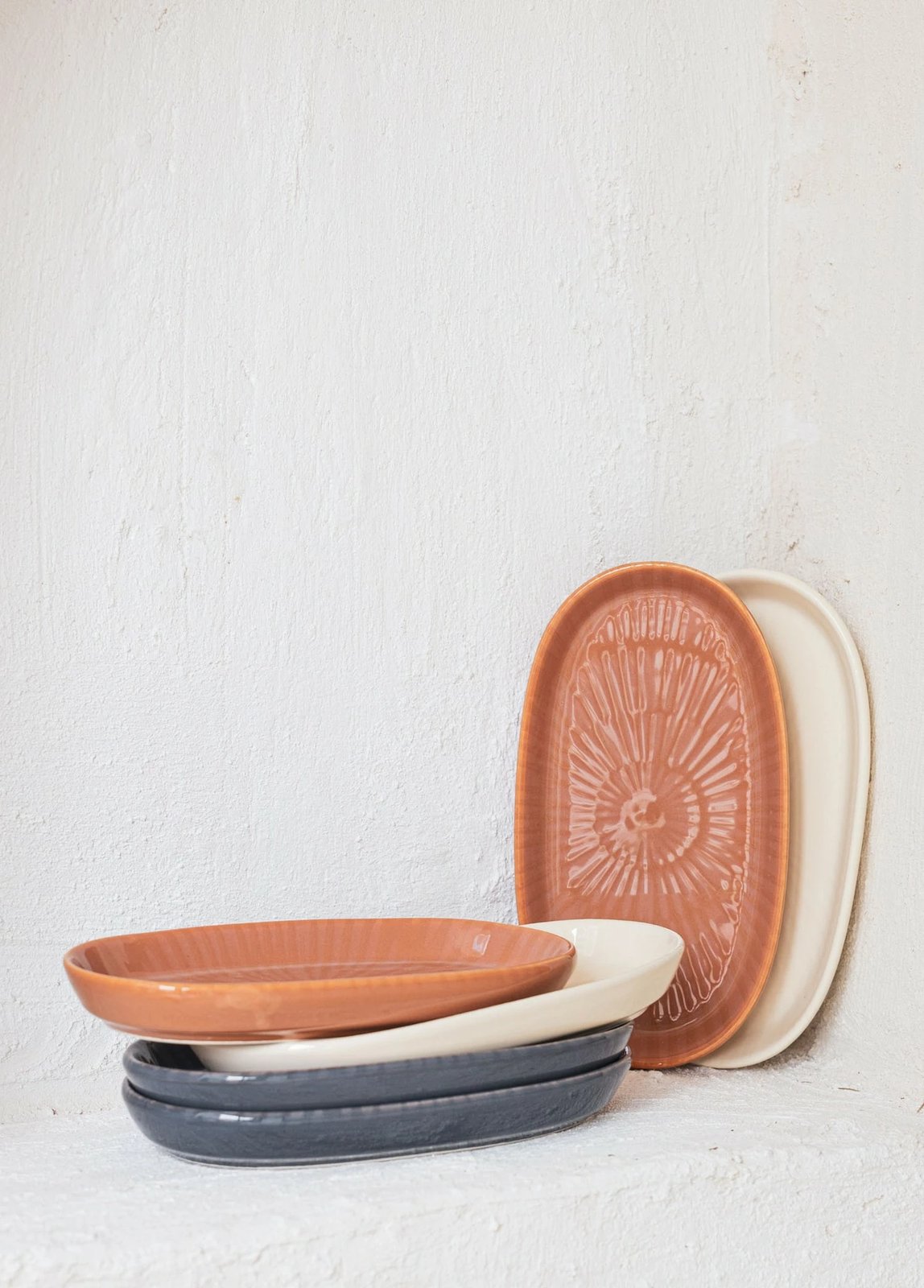 Set pjatash servirëse Hermia NON0022, 2 copë, krem