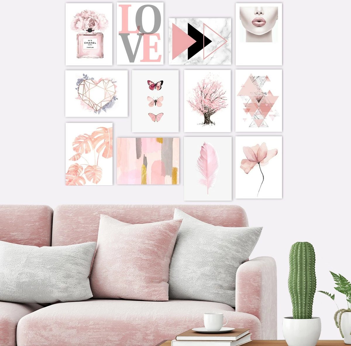 Set pikturash dekorative MDF, shumëngjyrëshe, 12 copë, Wallity, 12MDF10