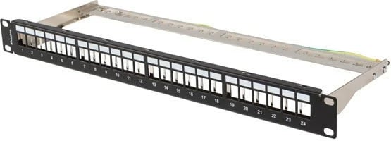 Panel patch bosh Lanberg PPKS-0924-B, 24 porta, 1U, 19 inç, Keystone, zi