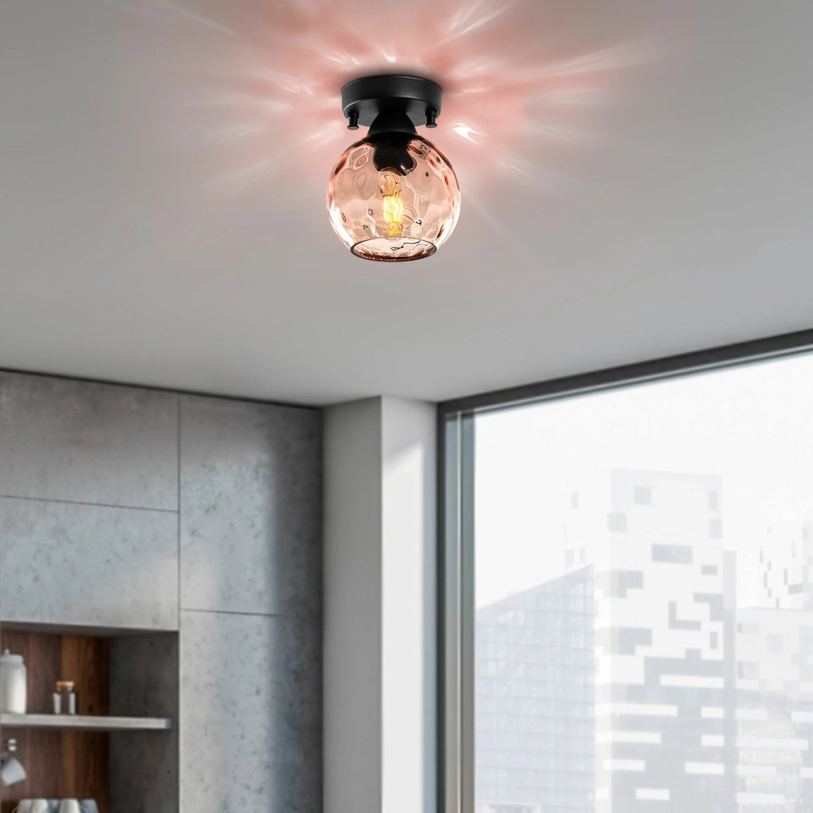 Llambë tavani Opviq, Benek - 15 - 14373, rozë dhe e zezë