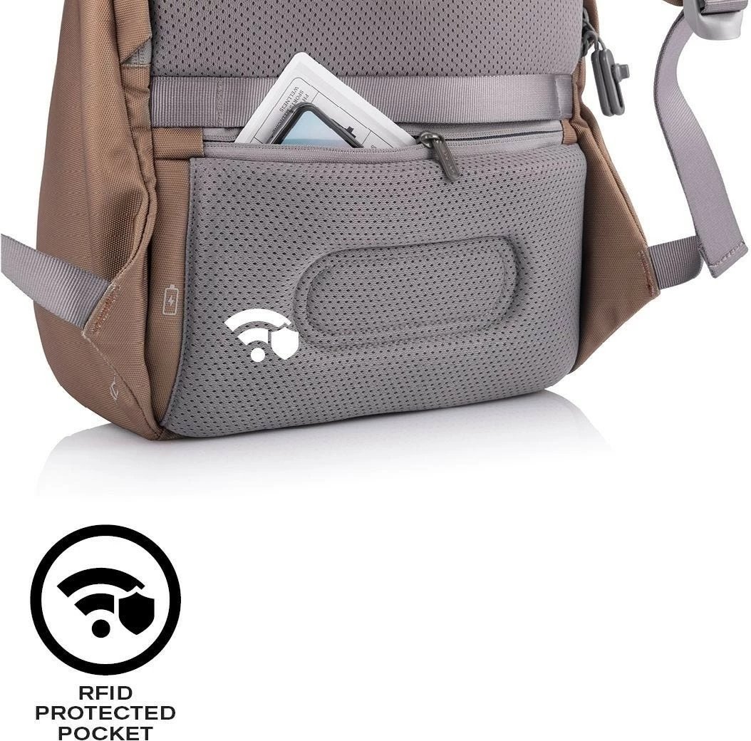 Çantë shpine anti-vjedhje XD DESIGN BOBBY SOFT, 13-16L, kafe