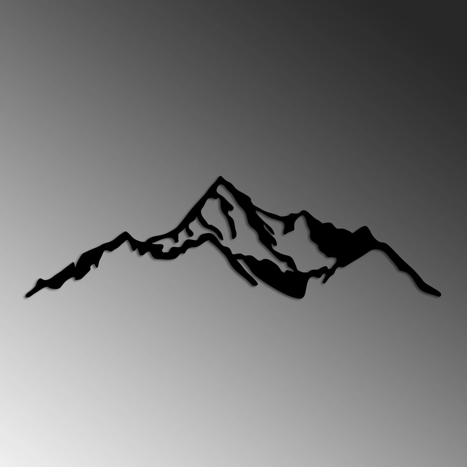 Aksesor dekorativ për mur, metalik, mal, Wallity - 9, ngjyrë e zezë, 67x20cm