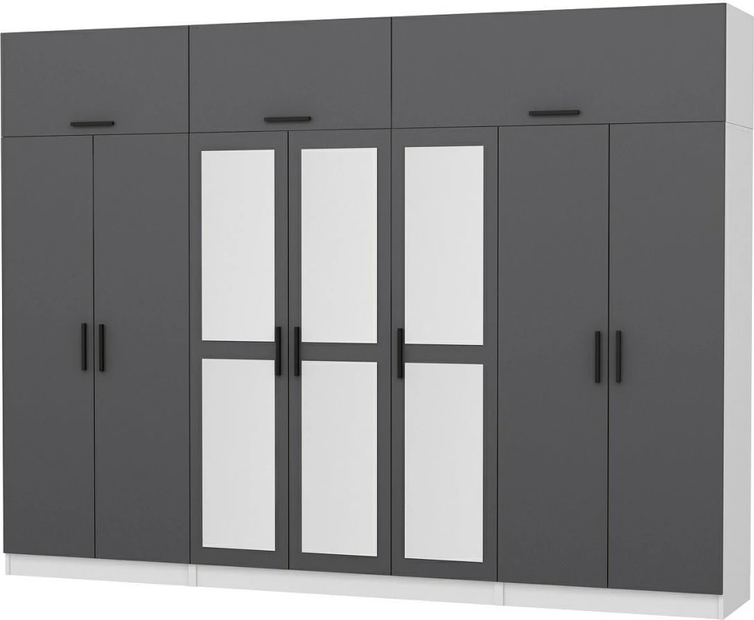 Dollap rrobash Skye Decor, anthracite dhe i bardhë, 5254