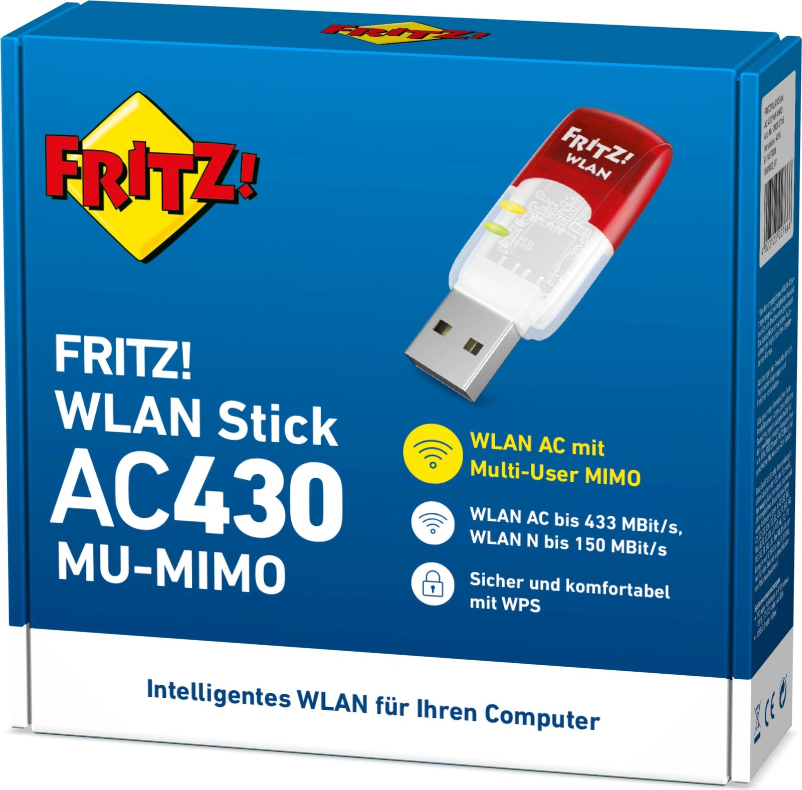 Stick Wi-Fi AVM FRITZ!WLAN AC 430 MU-MIMO, USB, 433 Mbit/s
