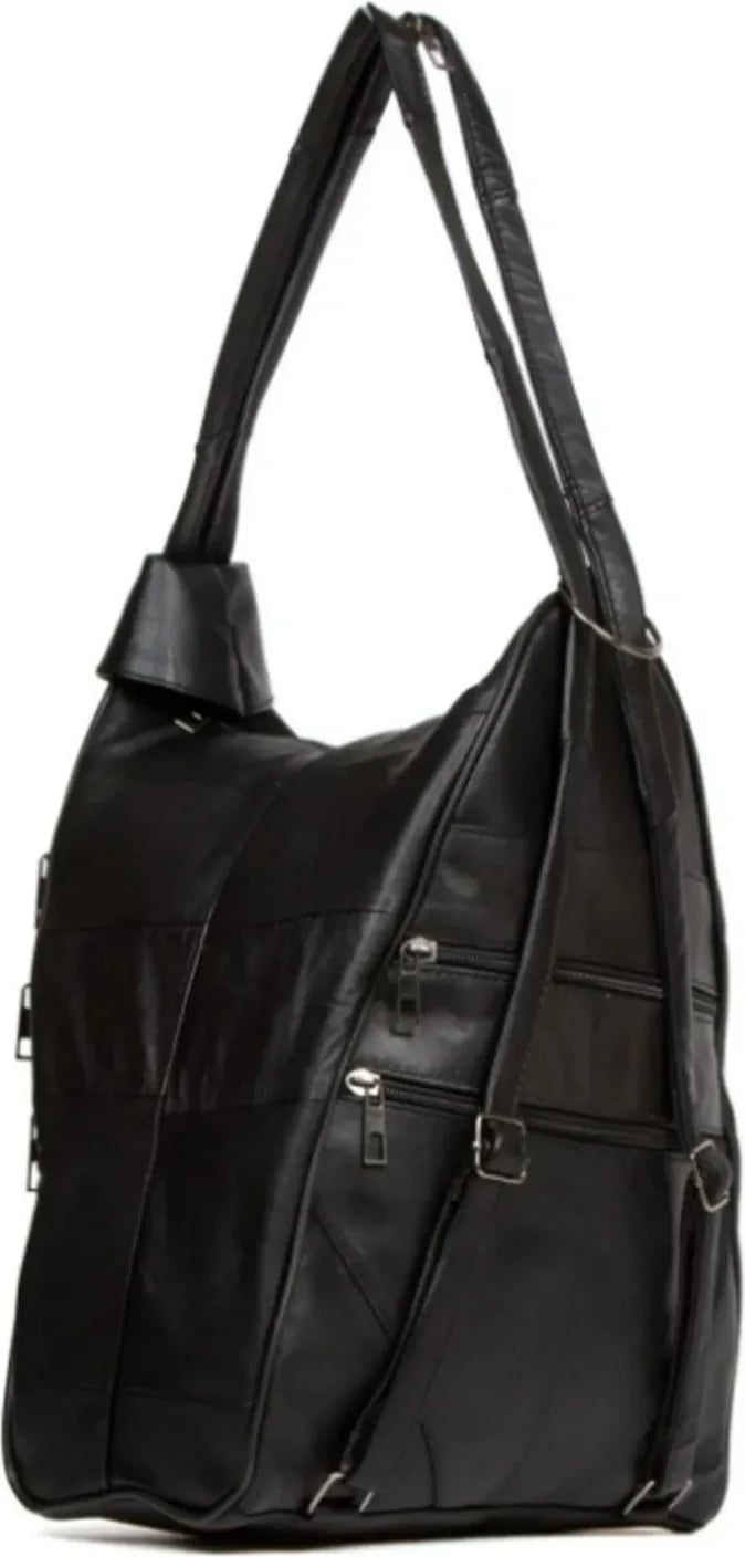 Çantë shpine prej lëkure, ngjyrë e zezë, Zoozie Bags, HDBSVOCF1001