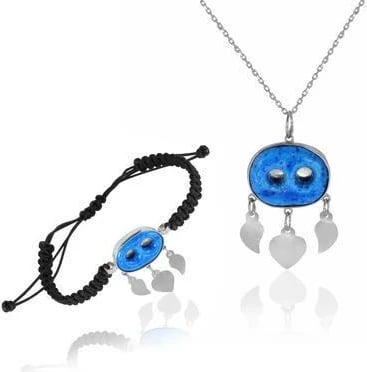 Set varëse dhe byzylyk argjendi, ngjyrë argjendi dhe kaltër, Jumeon, 11308ROD