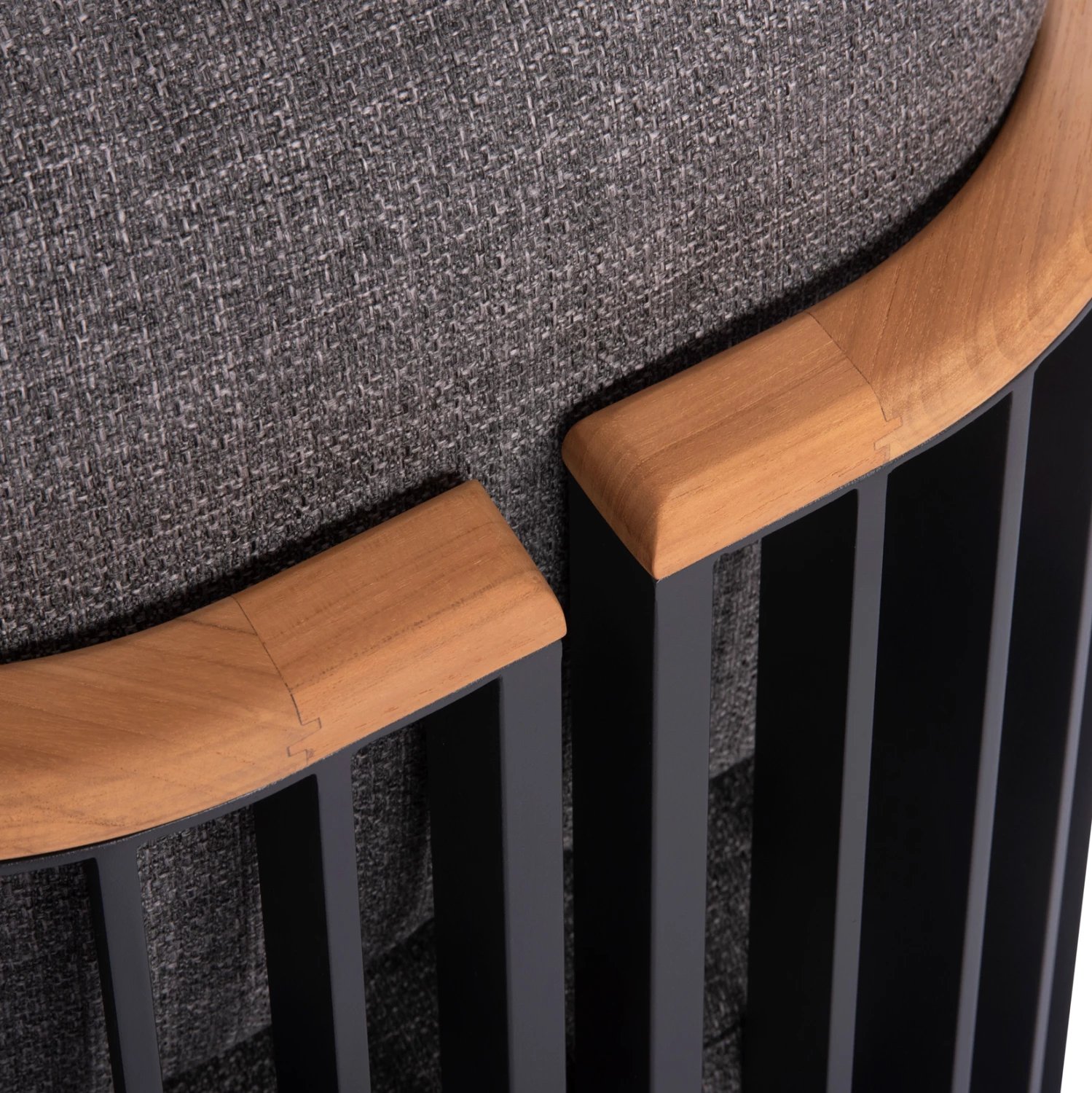 Karrige ngrënieje alumini Eternity, ngjyrë antracit, jastëkë gri, 64x65x68.5-82cm