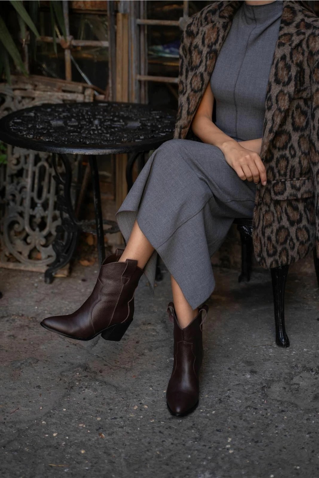 Çizme për gra, lëkurë, ngjyrë kafe, Jumeon, MK1345023SFT10-02