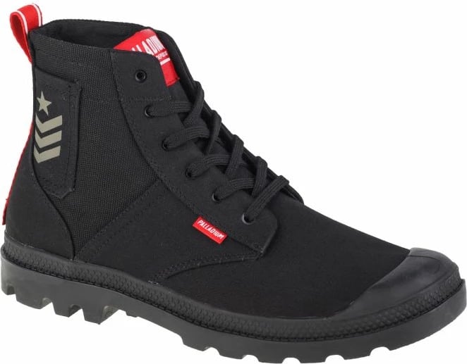 Atlete të larta Palladium Pampa Hi Army për meshkuj dhe femra, të zeza