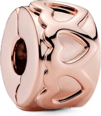 Charm PANDORA Band of Hearts për femra, rozë