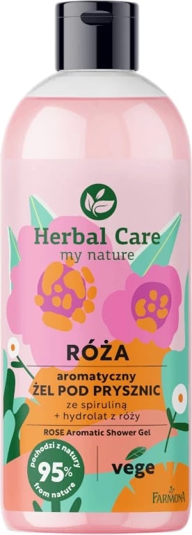 Xhel dushi për femra Farmona Herbal Care Rose Aromatic me Spirulinë, 500ml