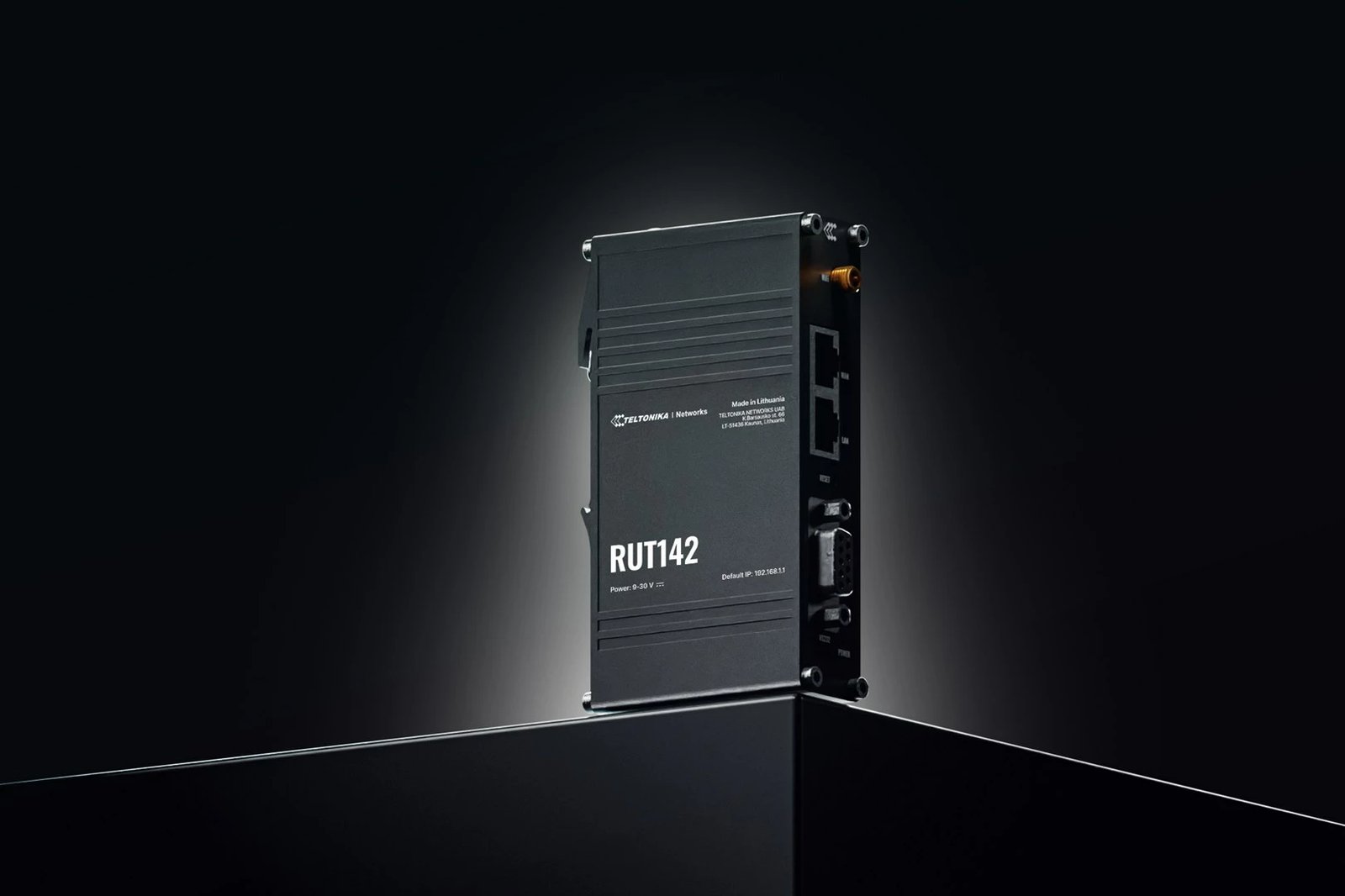 Ruter industrial Teltonika RUT142, WiFi 4, RS232, 2x RJ45 100Mb/s, IP30, Alumini