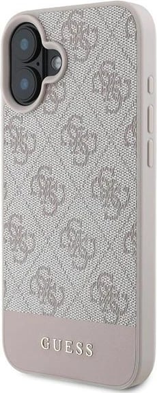 Mbështjellës Guess 4G Bottom Stripe për iPhone 16 Plus 6.7", Rozë Mbështjellës Guess 4G Bottom Stripe për iPhone 16 Plus 6.7", Rozë